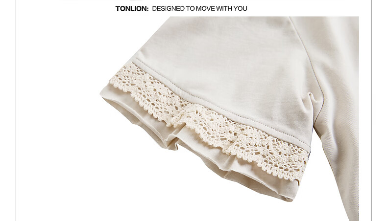 TonLion 2026 Summer Women's Patterned Mid-Length Short Sleeve T-Shirt Loose Casual Versatile Lace Fashion High-End Women's T-Shirt 19