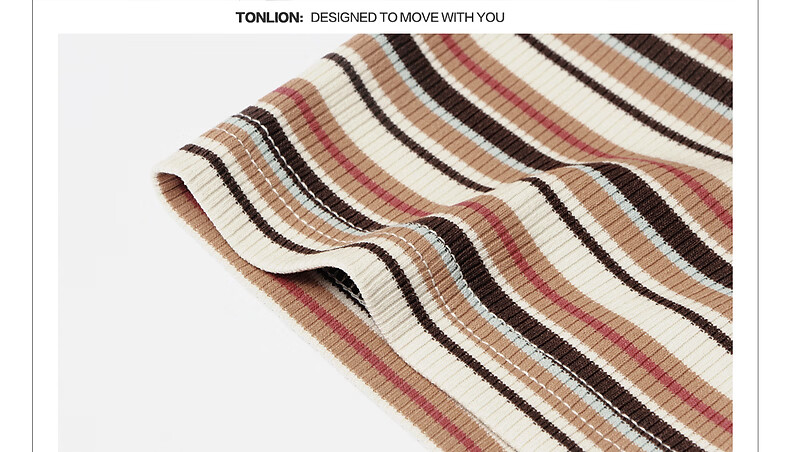 TonLion 2026 Summer Women's Striped Slim Fit Short Sleeve T-Shirt, Stylish and Comfortable, Age-Reducing Basic Tee 35