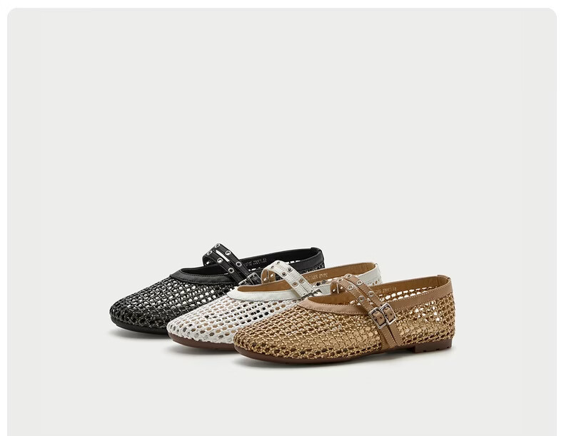 Bata Mary Jane Women's Summer 2026 Woven Low-Cut Flats Light Yellow Size 35 4