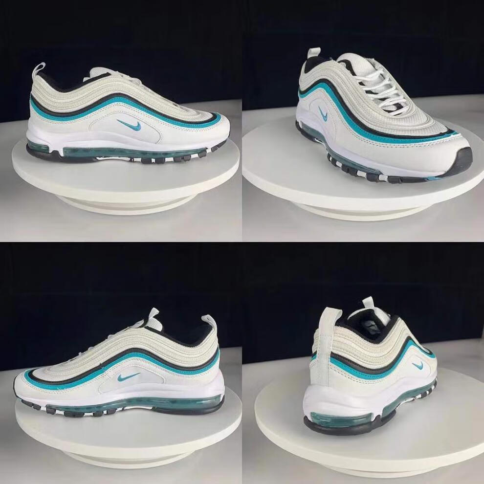 版本airmax97新款头鞋纯原3m全掌气垫跑步鞋蓝笑脸运动鞋 max97白炫彩