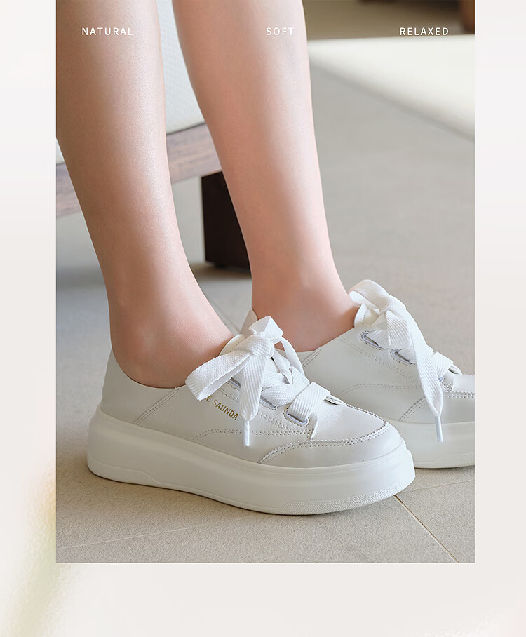 Lyle & Scott Lee Shi Hua Spring New Thick Sole Casual Platform Sneakers White Shoes Women 7M50101 Cream White OWK40 5
