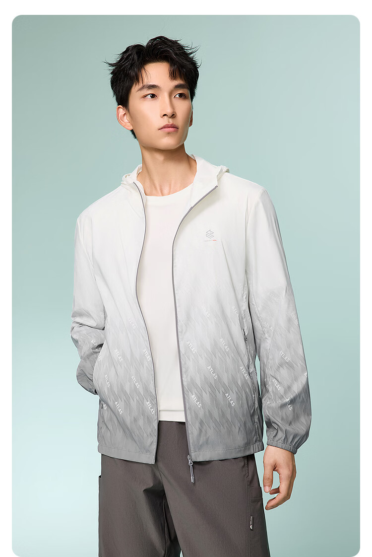 HLA Hailan Home Men's Jacket 26 Hooded Gradient Sleeve Lightweight Sun Protection Portable Summer Coat 9