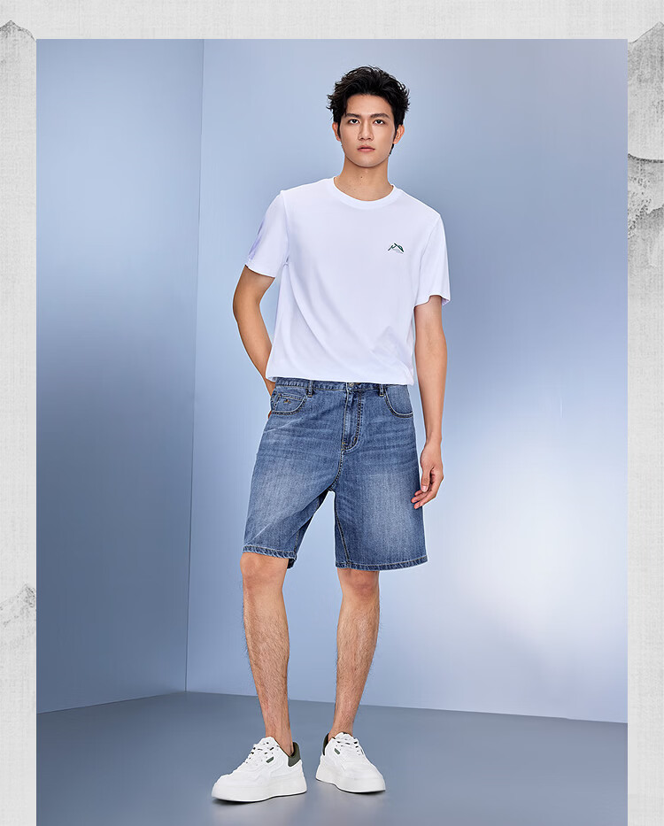 HLA Hailan Home Men's Denim Shorts 26 Mountain Series Five-Pocket Cool Summer Pants 15