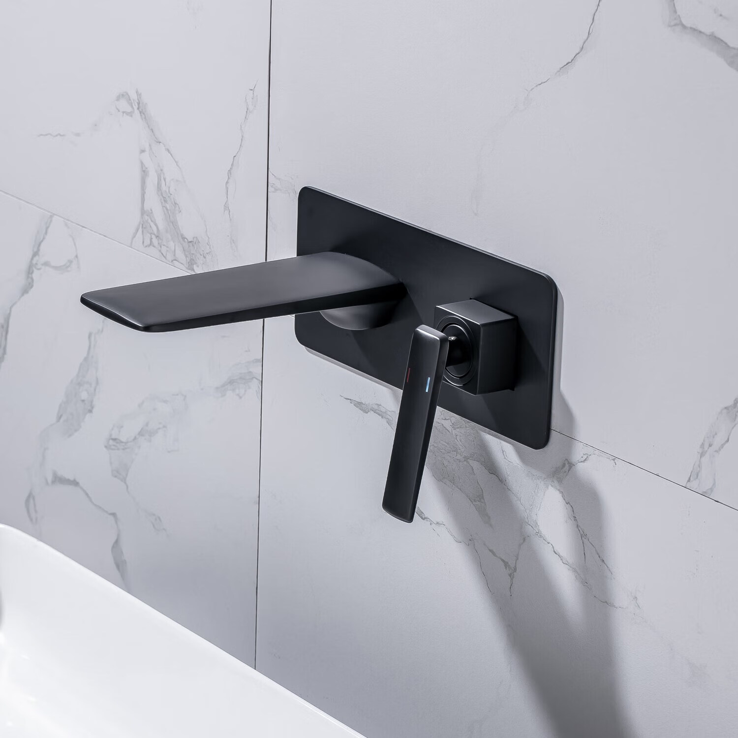 科勒(kohler)暗装入墙式瀑布出水龙头冷热墙出水全铜埋墙式洗脸盆面盆