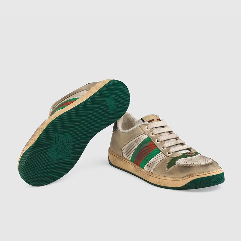 古驰(gucci) 女鞋男鞋情侣款脏脏鞋男女同款gg复古印花条纹休闲鞋小脏