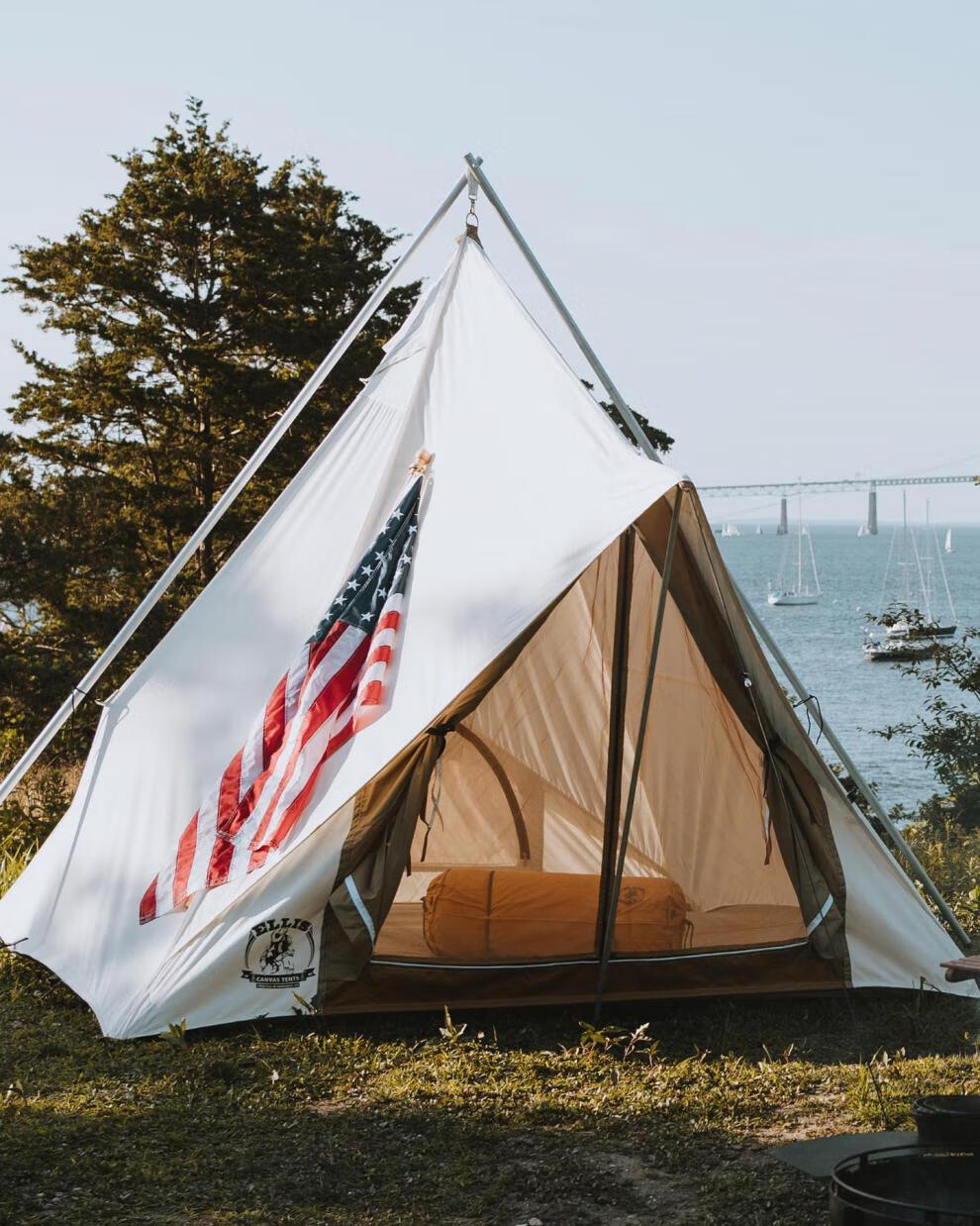 美国制进口ellis户外露营复古美式西部牛仔美剧黄石同款帆布帐篷 米