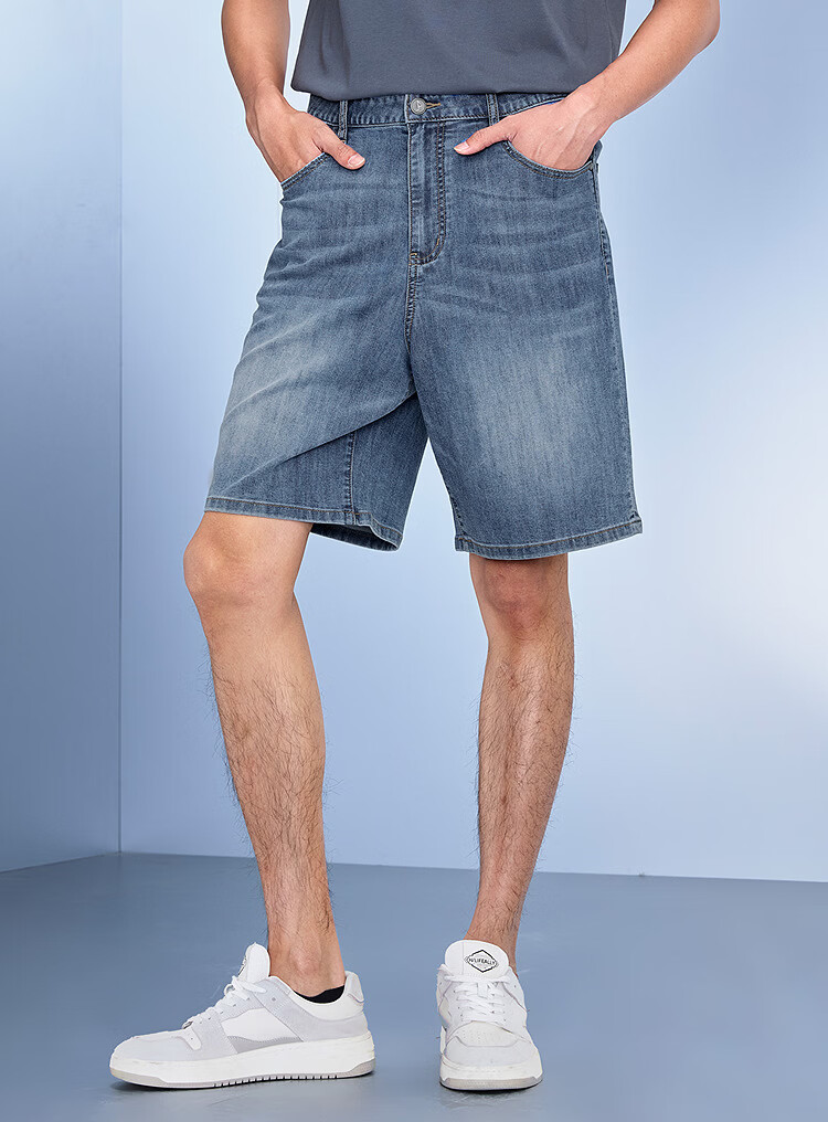 HLA Hailan Home Men's Denim Shorts 26 Mountain Series Five-Pocket Pants Summer 13