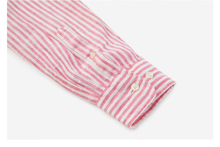 GANT Women's Spring Summer Pure Linen Striped Shirt Vintage Old Coin Style Long Sleeve Shirt 990-Light Blue Stripes L 14