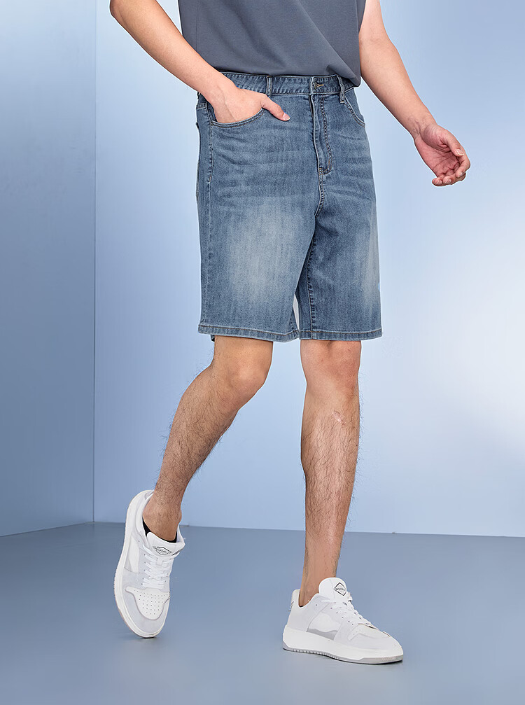HLA Hailan Home Men's Denim Shorts 26 Mountain Series Five-Pocket Pants Summer 11