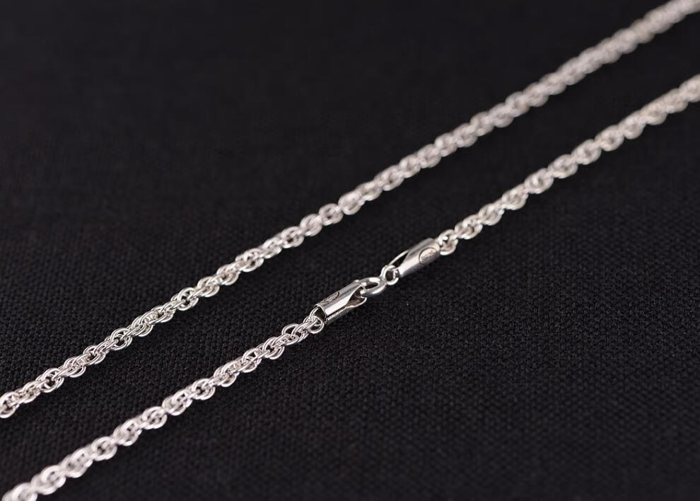 珊诗丽七夕情人节礼物银饰银颈饰银项链银链子单链不带坠s925银素银