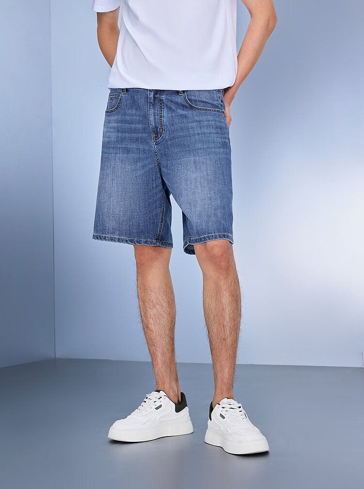 HLA Hailan Home Men's Denim Shorts 26 Mountain Series Five-Pocket Cool Summer Pants 12