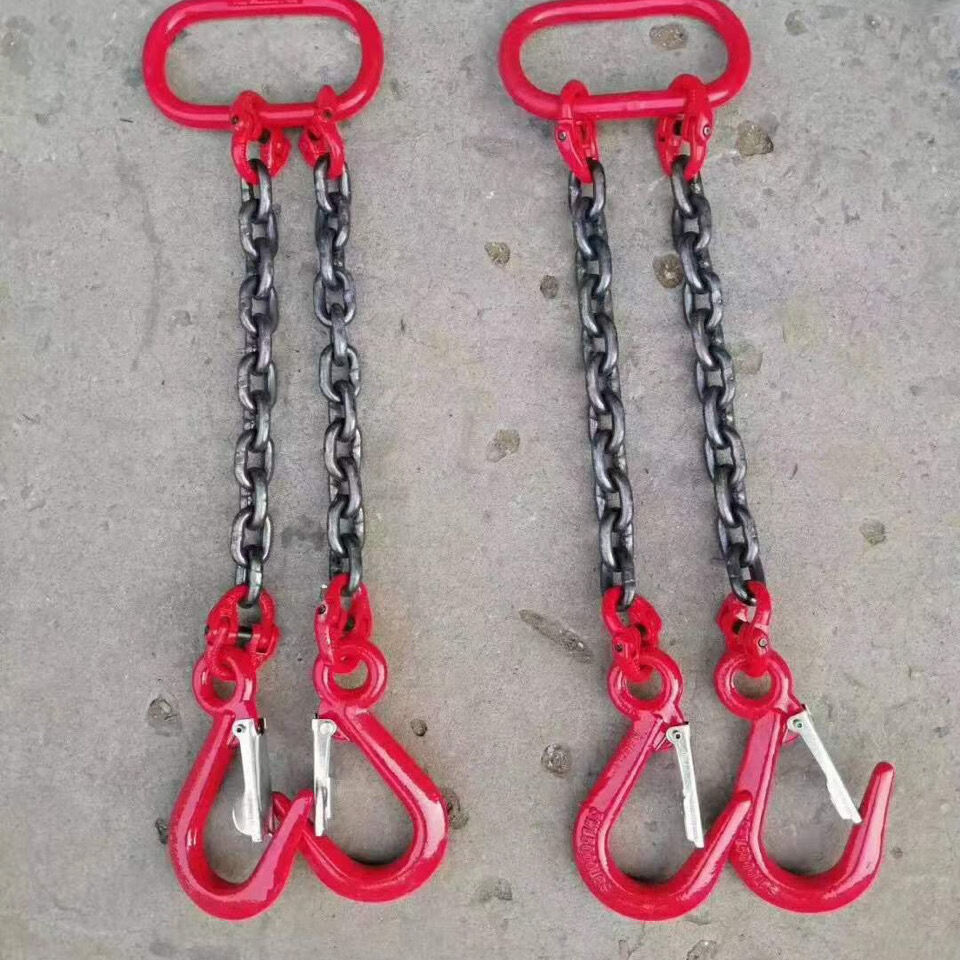 起重吊索具集装箱活动房吊具货柜钩钢筋钩吊车电梯吊链开口吊钩组 1吨