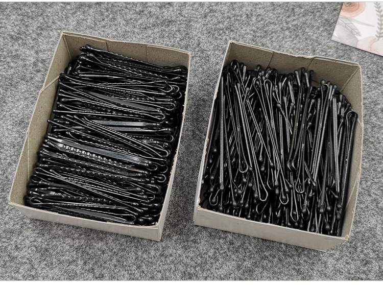 【欧阳先生】黑色发夹一字夹盘发小黑卡子钢夹子简约超紧后脑勺碎发夹