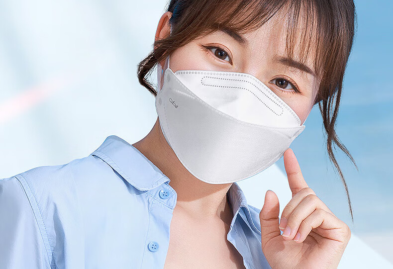 可孚kn95口罩鱼形一次性柳叶型3d立体型防护鱼嘴薄款夏季单独包装 鱼