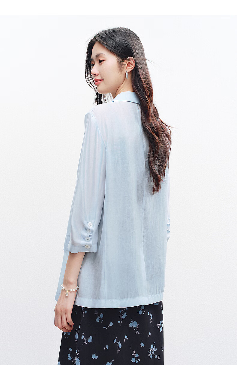 Yixiang Liying Lightweight Linen Blazer 2026 Summer New Loose Draped Short Jacket Beige 160/84A/M 33