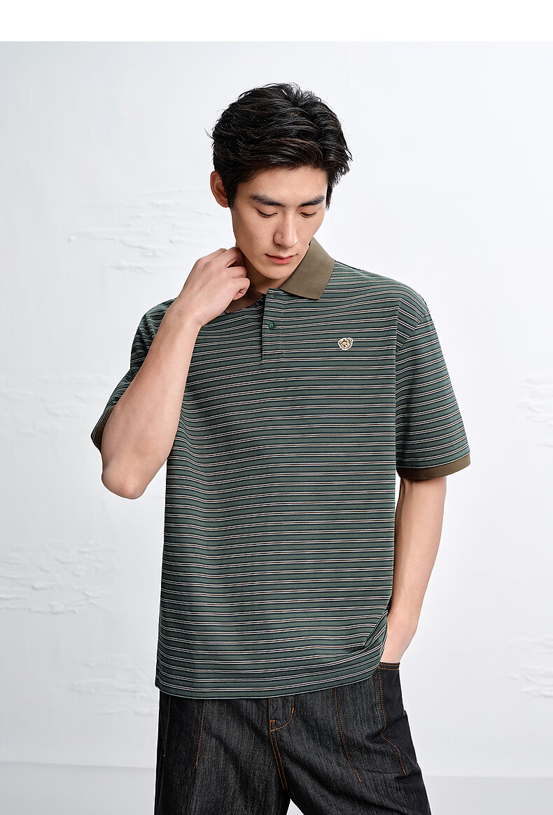 Peacebird Menswear American Style Polo Shirt Unisex 2026 Coffee Bean Brown First Batch L 17