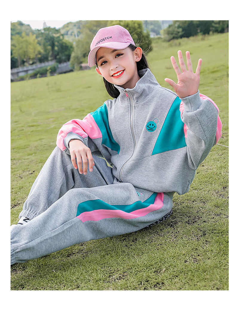 友榕 童装女童套装春秋装新款韩版3-15岁小女孩儿童洋气网红时尚休闲