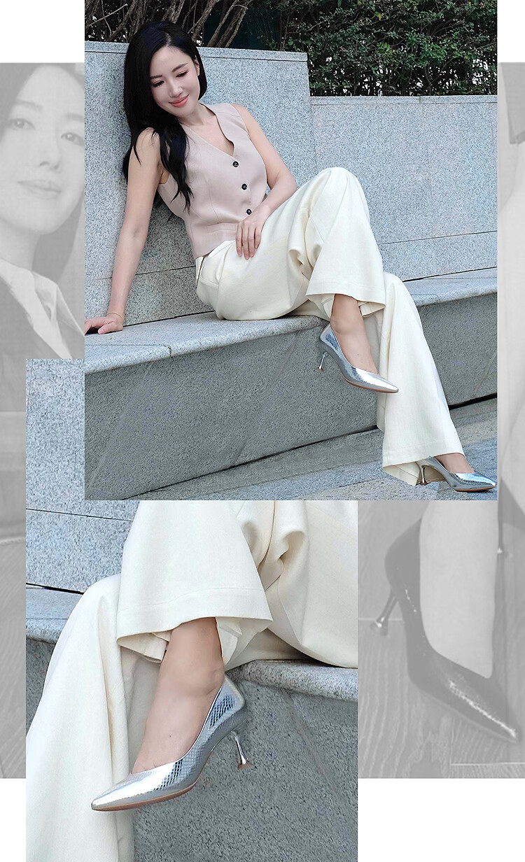 Laird & Dane 2026 Summer New Elegant Pointed Toe Commuter Wedding Shoes French Genuine Leather High Heels Women 7M61603 5