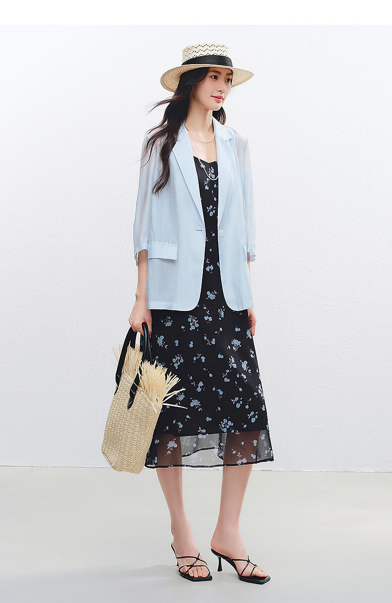 Yixiang Liying Lightweight Linen Blazer 2026 Summer New Loose Draped Short Jacket Beige 160/84A/M 32