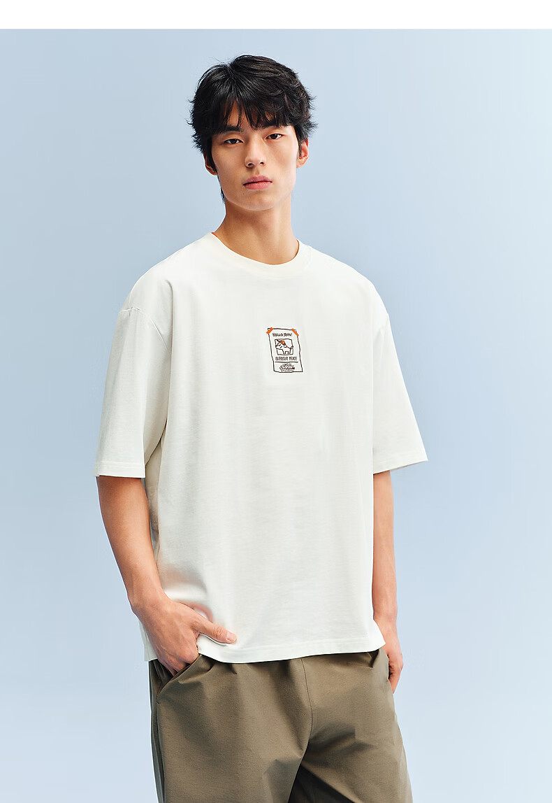 Peacebird Menswear Skateboard Puppy Collaboration Trendy Short Sleeve T-Shirt 26 Black First Batch 3XL 24