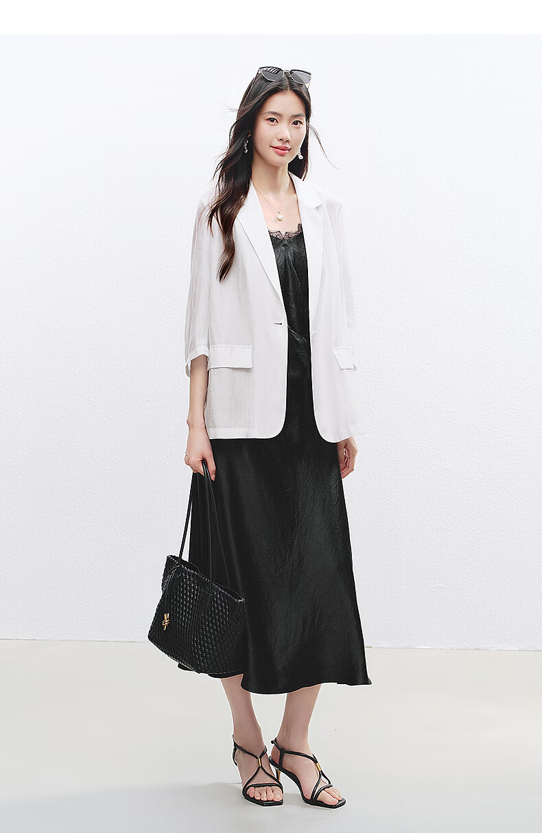 Yixiang Liying Lightweight Linen Blazer 2026 Summer New Loose Draped Short Jacket Beige 160/84A/M 45
