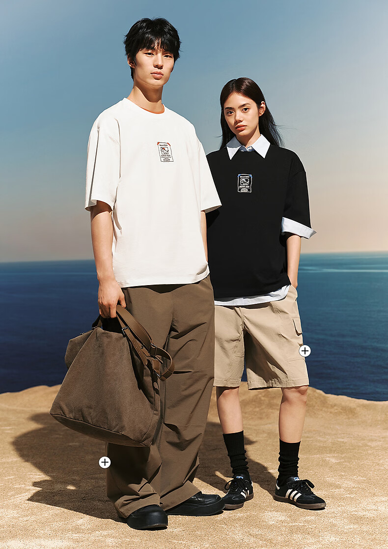 Peacebird Menswear Skateboard Puppy Collaboration Trendy Short Sleeve T-Shirt 26 Black First Batch 3XL 7