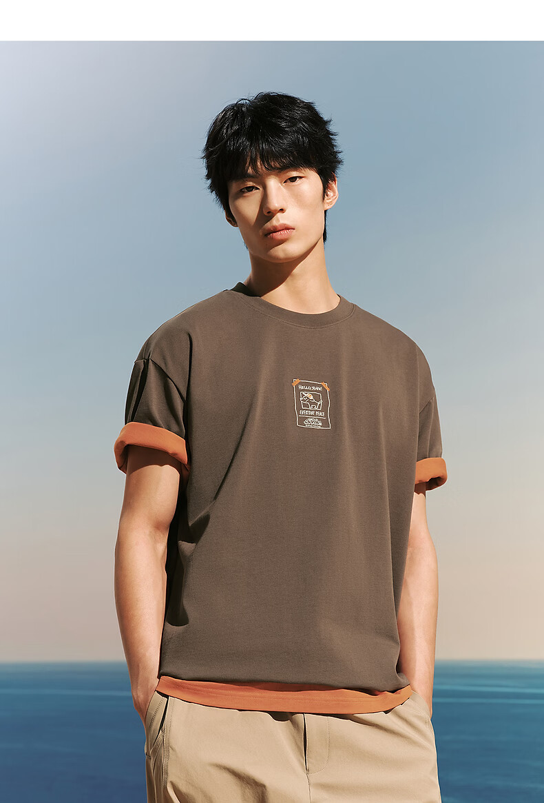 Peacebird Menswear Skateboard Puppy Collaboration Trendy Short Sleeve T-Shirt 26 Black First Batch 3XL 26