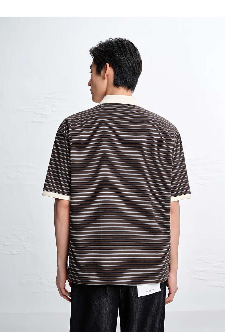 Peacebird Menswear American Style Polo Shirt Unisex 2026 Coffee Bean Brown First Batch L 12
