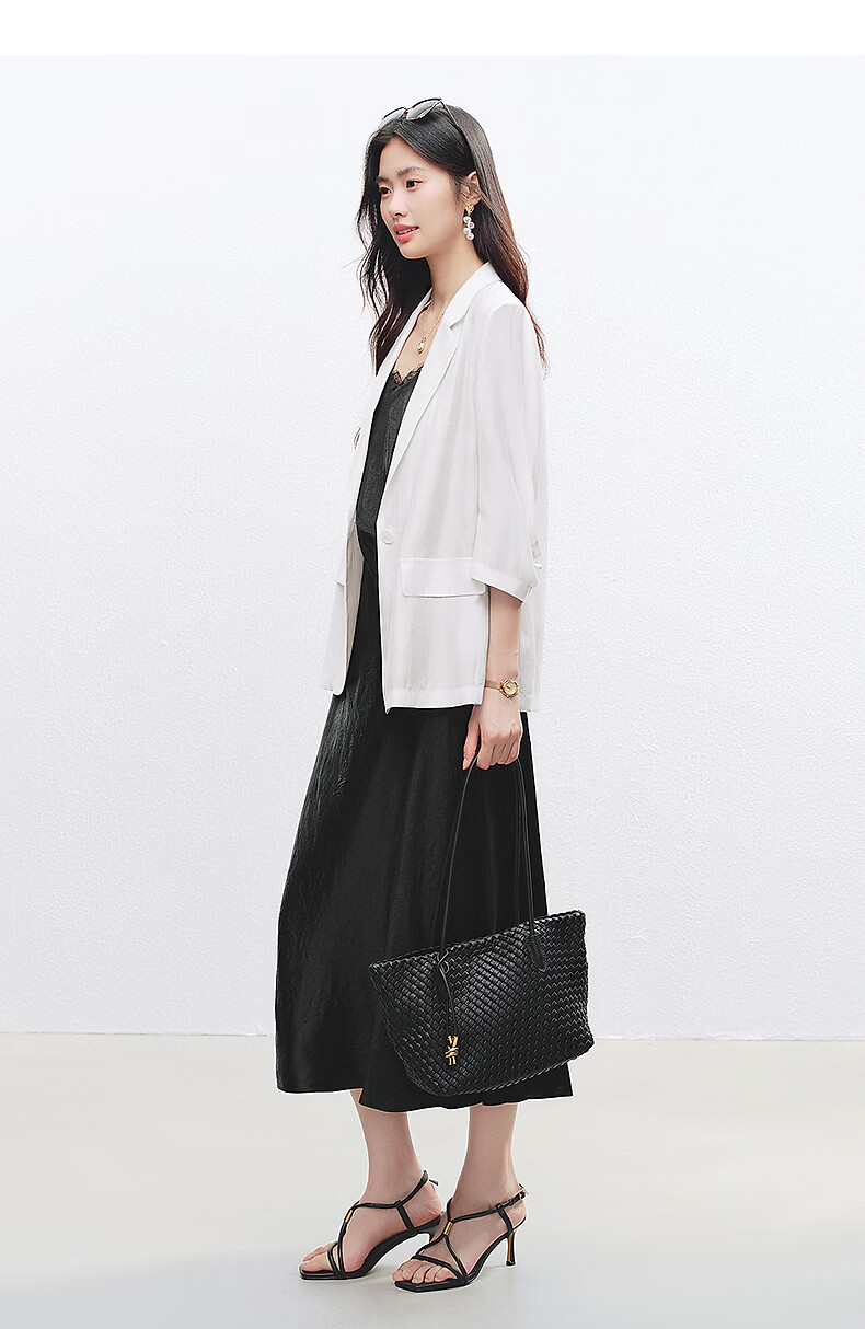 Yixiang Liying Lightweight Linen Blazer 2026 Summer New Loose Draped Short Jacket Beige 160/84A/M 44