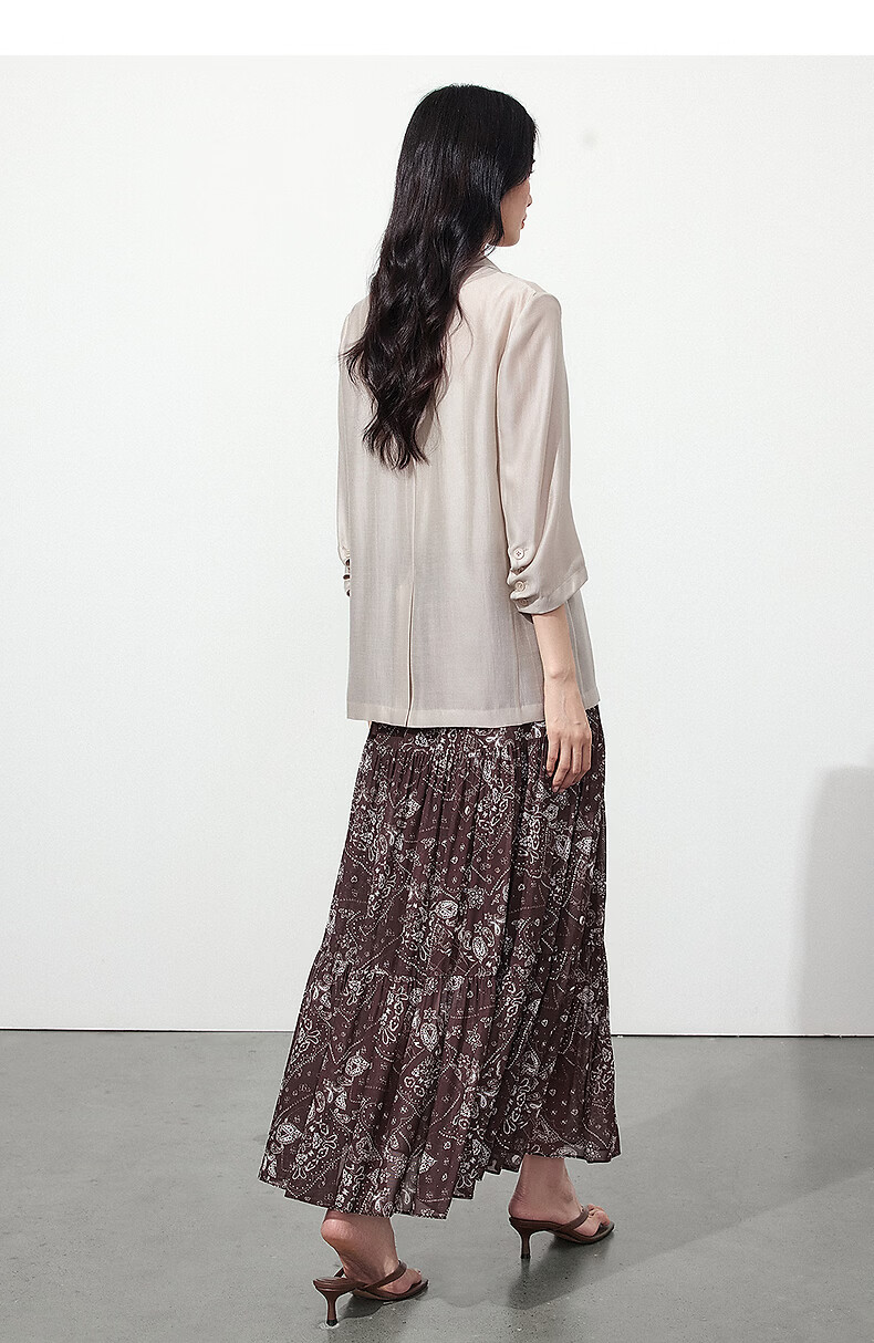 Yixiang Liying Lightweight Linen Blazer 2026 Summer New Loose Draped Short Jacket Beige 160/84A/M 27