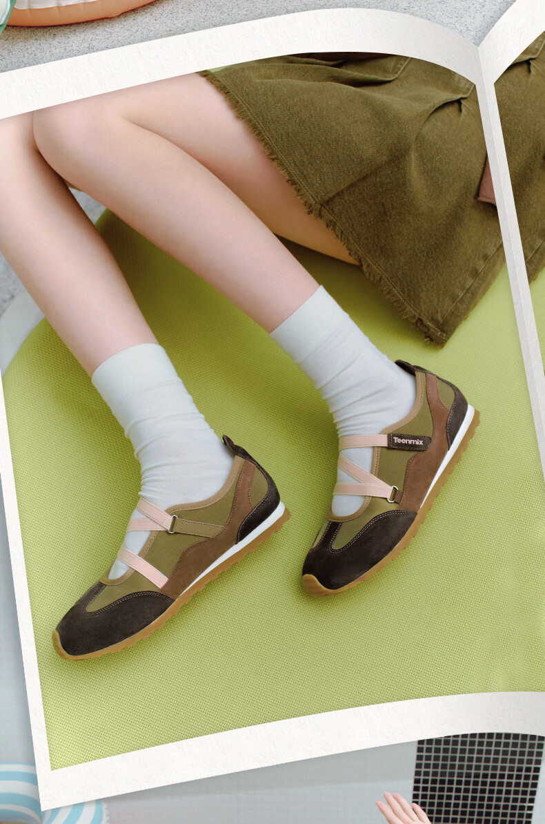 TEENMIX Hou Minghao Recommended QQ Soft Candy Soft-Soled Ballet Forrest Gump Training Sneakers Mary Jane Shoes Women's Shallow Mouth Flats 10