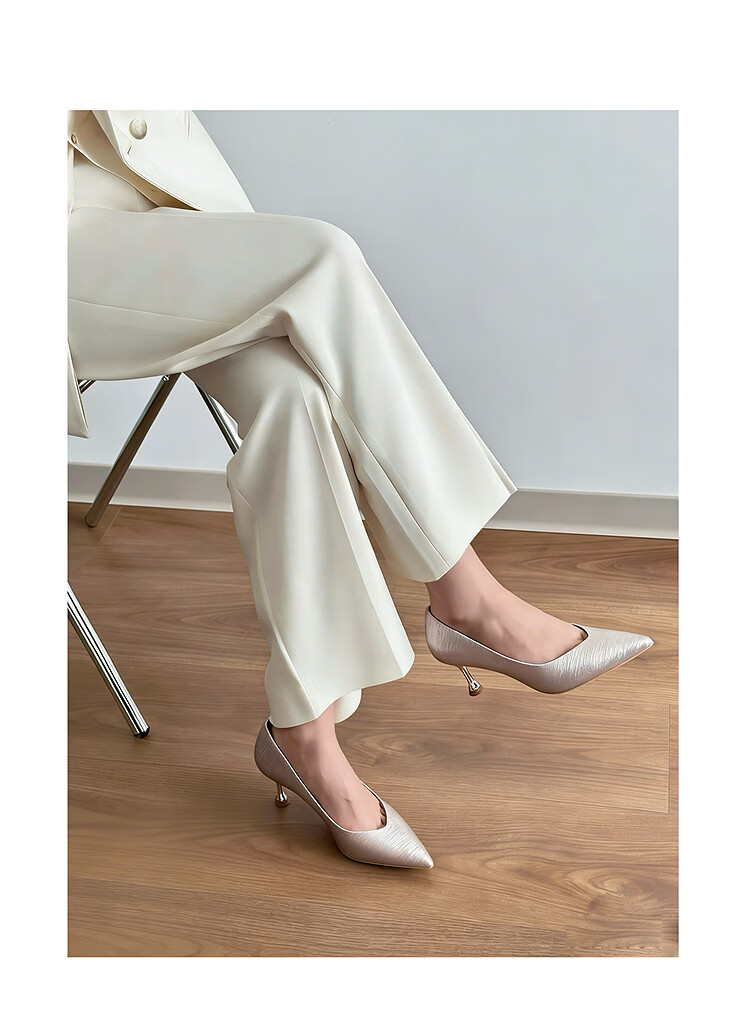 Laird & Dane 2026 Summer New Elegant Pointed Toe Commuter Wedding Shoes French Genuine Leather High Heels Women 7M61603 17