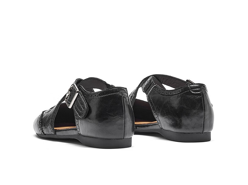 Hotwind Hollow Out Flat Mary Jane Ballet Style Women's Shoes 2026 Spring Autumn Retro Vintage Small Leather Shoes 8