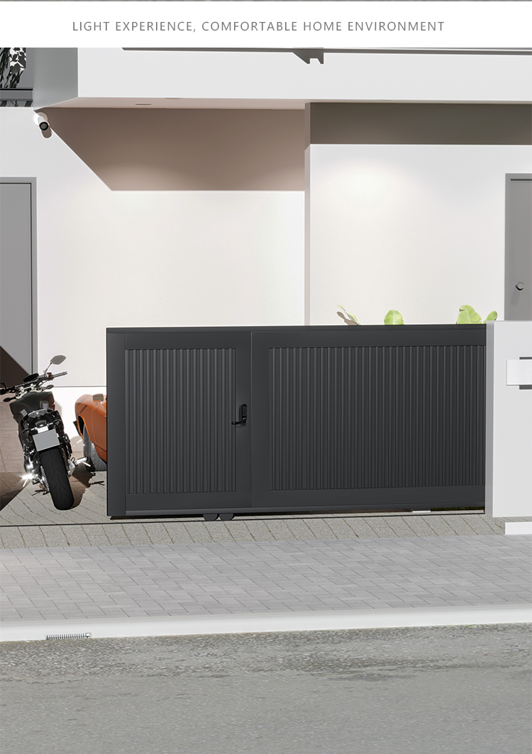 金鼎加庭院别墅平移门自动铁艺乡村双开大门乡村铝合金院子花园入户门