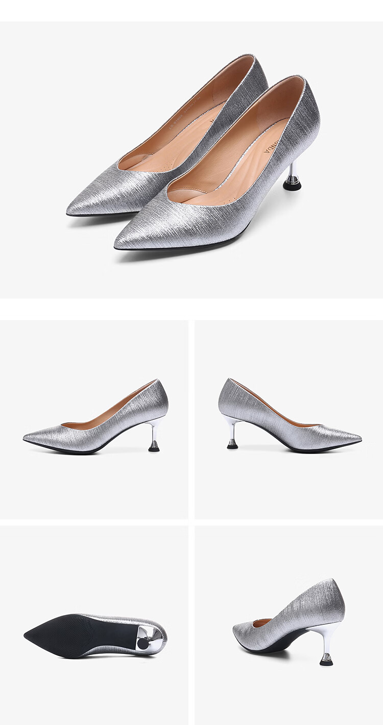 Laird & Dane 2026 Summer New Elegant Pointed Toe Commuter Wedding Shoes French Genuine Leather High Heels Women 7M61603 24