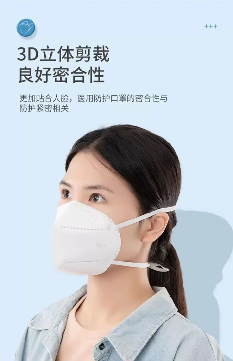 映天n95医用口罩正规医院医疗一次性头戴式灭菌级防病毒飞沫 绿色(50