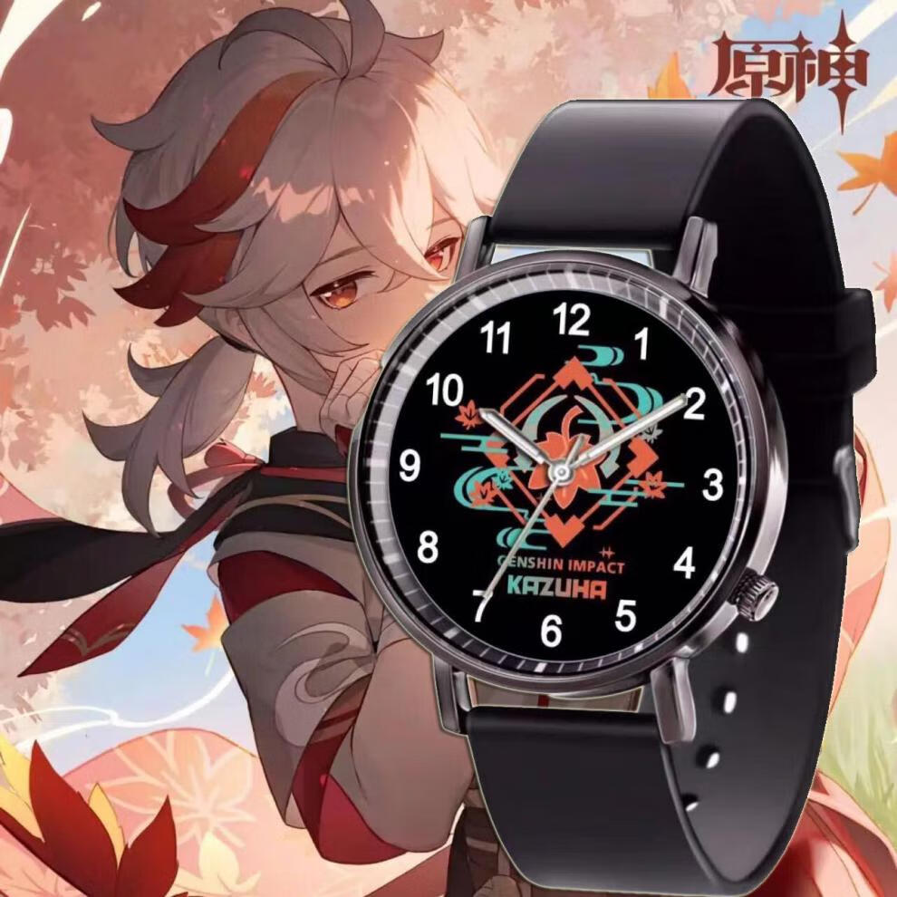 原神周边创意手表指针式二次元表枫原万叶派蒙动漫防水表全自动机械表