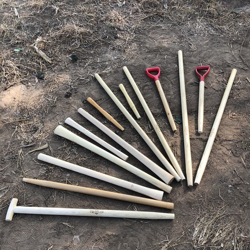 汐岩 铁锹木柄实木木柄把工兵锹把铲子t型柄腊木柄t型柄铁柄锄头木柄