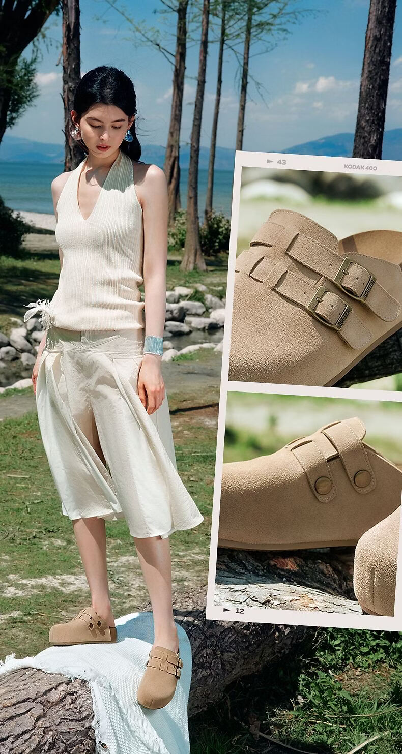 BASTO 26 Summer Birkenshoe Vintage Outdoor Casual Women's Sandals U2626BH6 Apricot Size 37 7