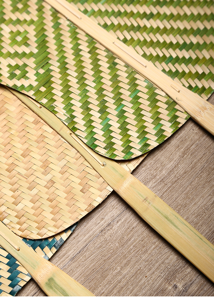 花语奇萌 蒲扇手工芭蕉星形全竹编扇子蒲扇精品宝宝纳凉复古手工花色