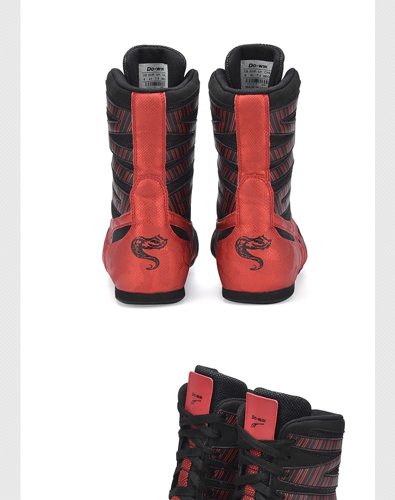 多威拳击鞋dowin男女2022年春季新款复古室内训练鞋黑红35