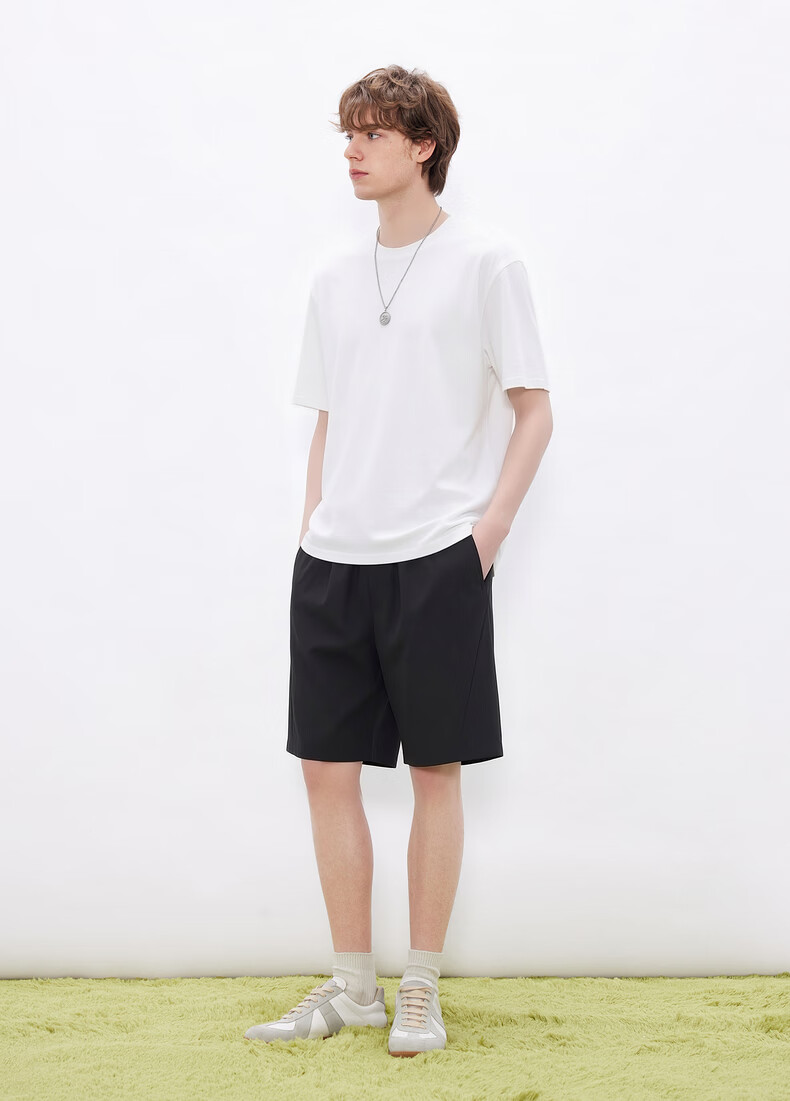Gxgjeans Men's Simple Solid Loose Fit Sports Straight Casual Shorts Black 175/L Summer 2026 New 7