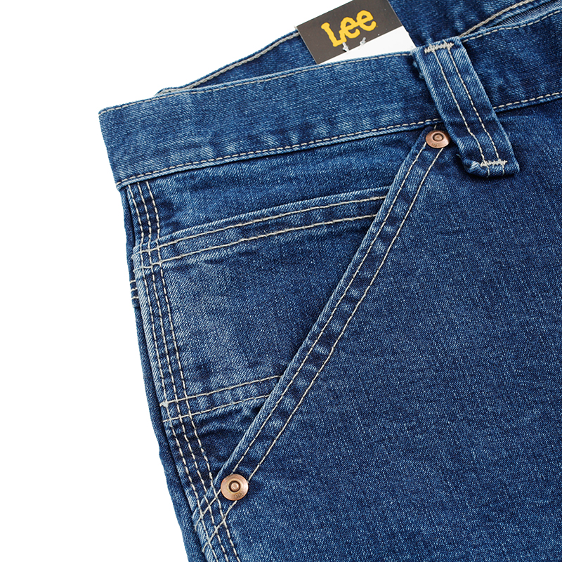 美国lee李牛仔裤青年直筒中腰薄款微弹舒适百搭蓝色男夏季潮牌2022年
