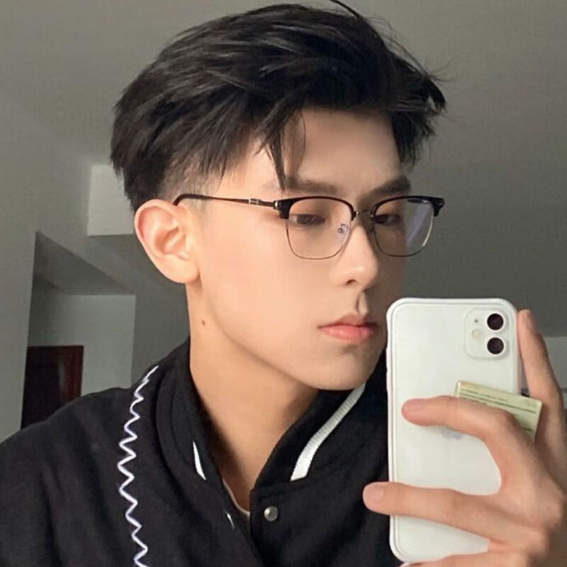 清·欣生活 斯文败类眼镜女防蓝光半框可配有度数圆脸素颜眼睛框复古