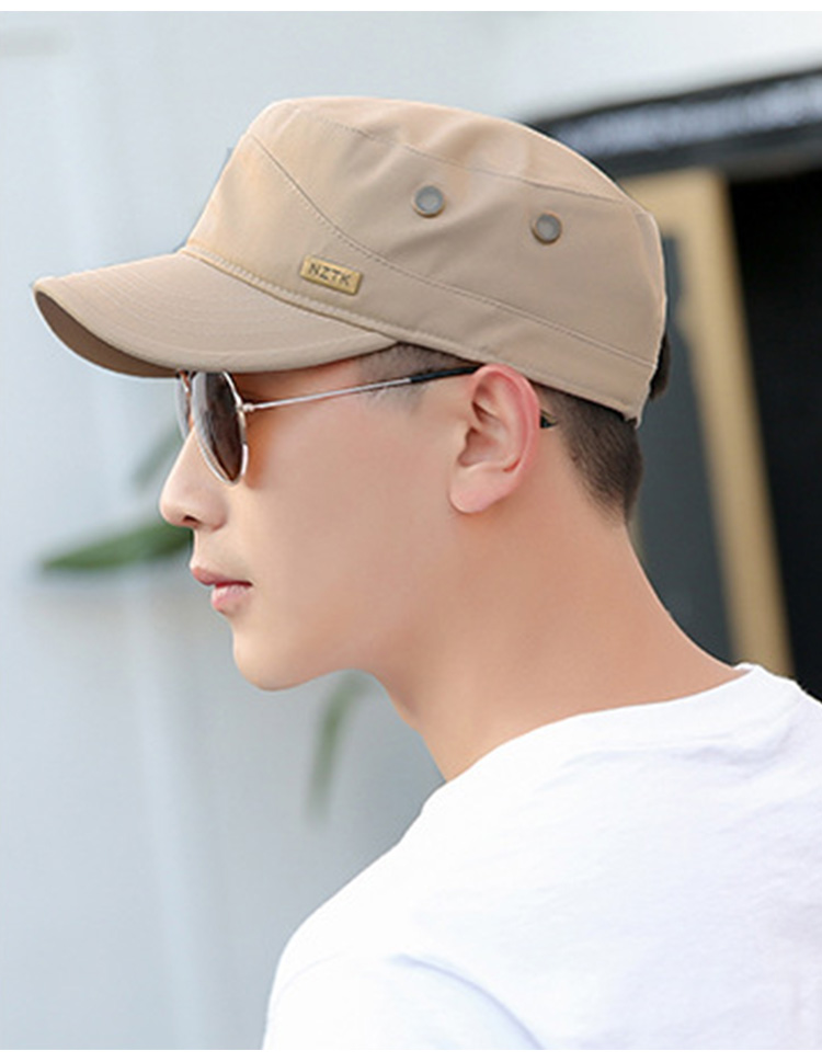 短帽檐男帽时尚男士帽子冒了单帽短舌春秋平顶新款夏青年户外轻薄速干