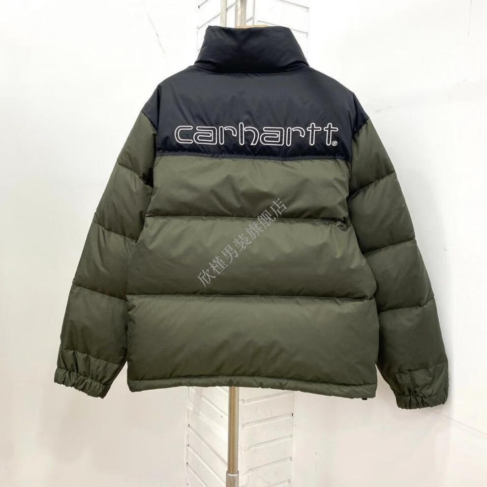 佧森滋carhartt服潮牌卡哈特加厚白鸭绒保暖情侣款 卡其色 l【图片