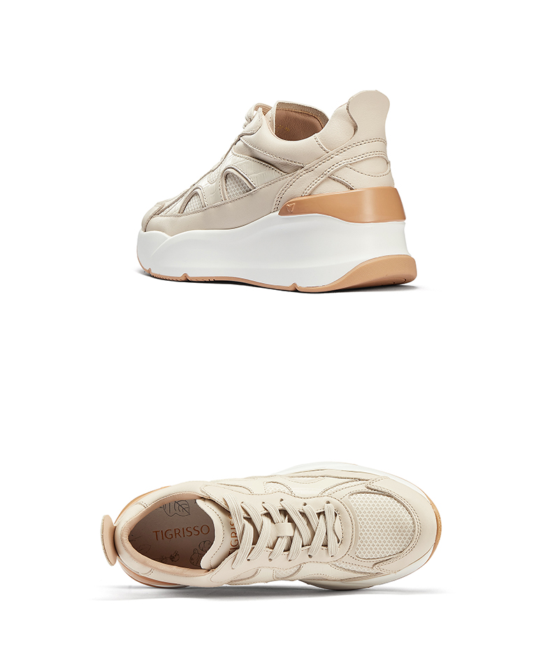 蹀愫2022秋新款休闲鞋跑步厚底透气网面运动鞋老爹鞋女ta32501-53