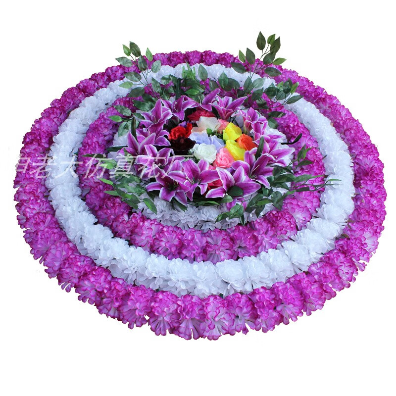 奠字花圈 绢花菊花圈清明花1.