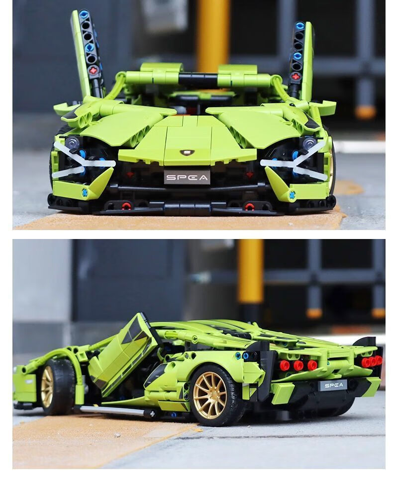 乐高乐高绿牛兰博基尼拼装积木跑车模型可遥控高难度儿童汽车玩具