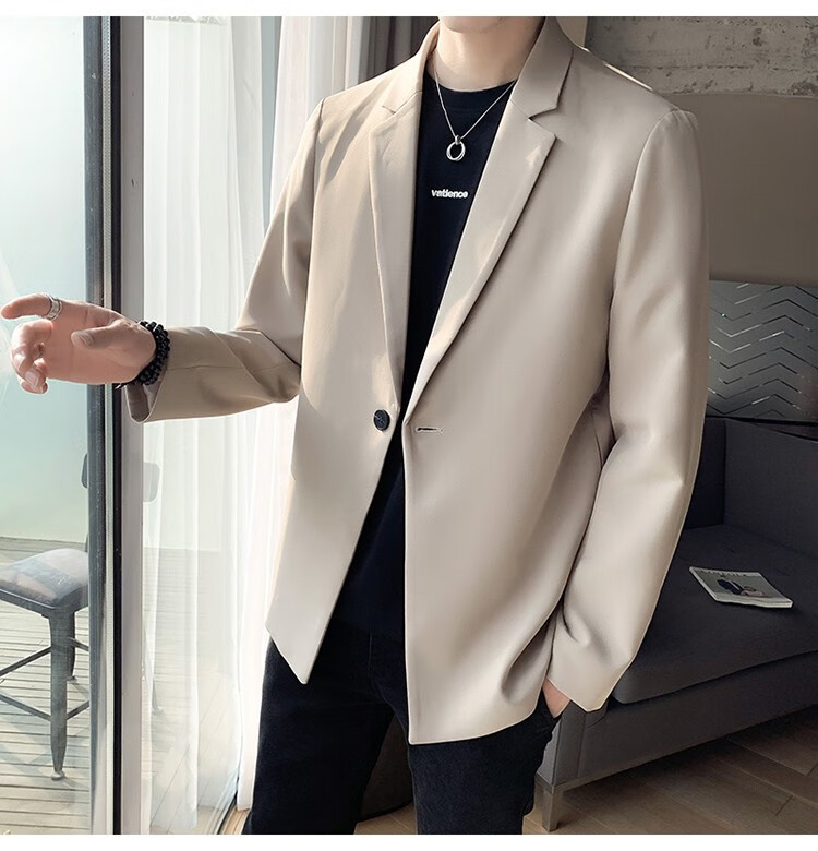 秋季微胖男生显瘦穿搭小西装外套男士简约大码轻熟风西服套装搭配潮